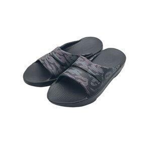 OOFOS OOAHH SPORT UNISEX PROJECT PINK/BLACK CAMO SLIDE ON SANDALS Size 8
